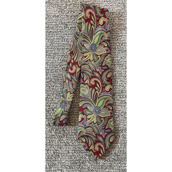 Vintage Polo Ralph Lauren Necktie Floral 100%‎ Silk Shirt Tie Hand Made In USA - Picture 1 of 6